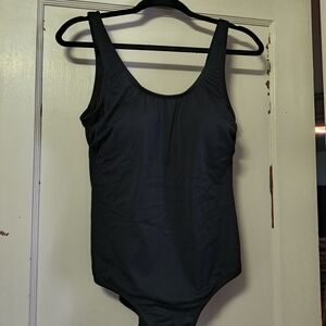 Hurley Black One-Piece Swimsuit Scoop Neck